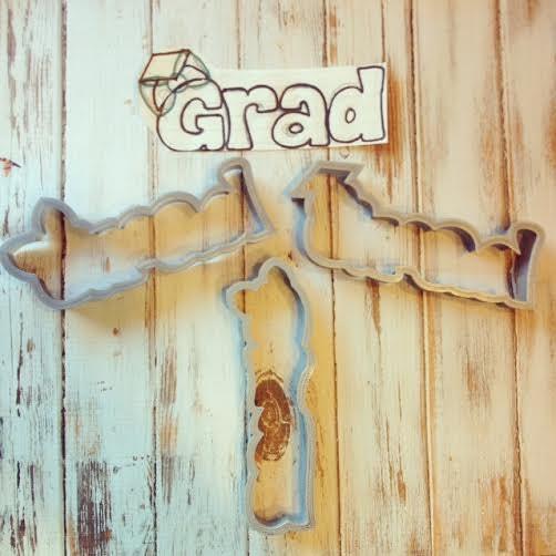 Hand Lettered Grad Sticks w/ Cap or Bow - Sweetleigh 