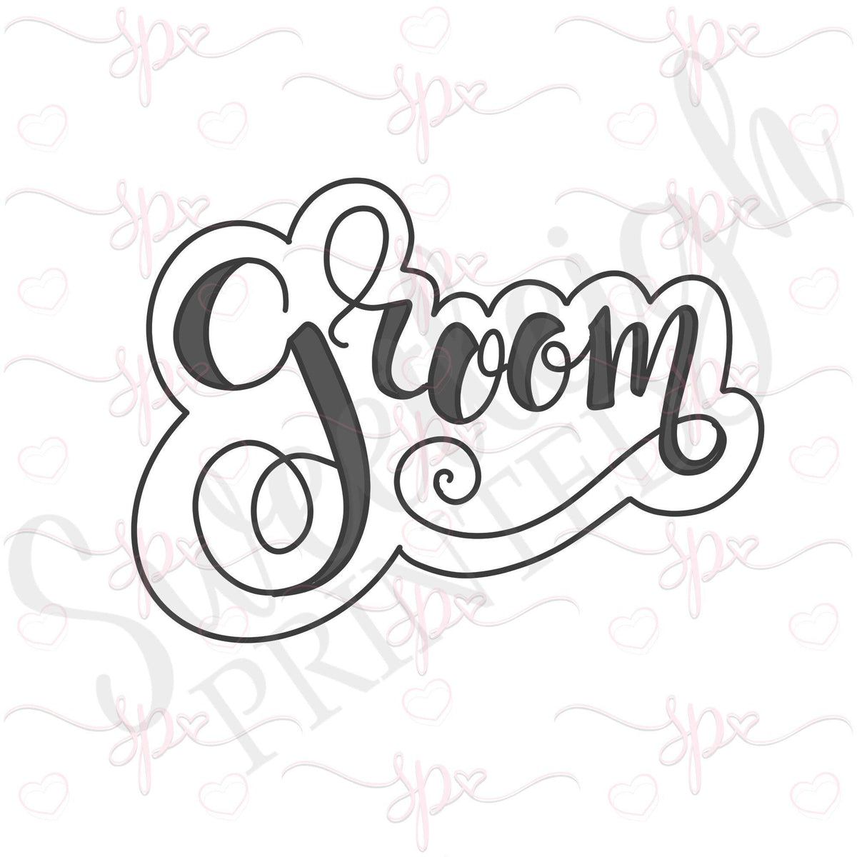 Hand Lettered Groom Cookie Cutter - Sweetleigh 
