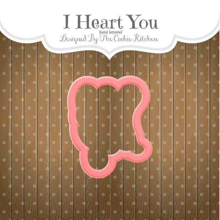 Hand Lettered I Heart You Cookie Cutter - Sweetleigh 