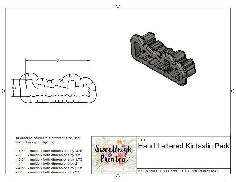 Hand Lettered Kidtastic Park Cookie Cutter - Sweetleigh 