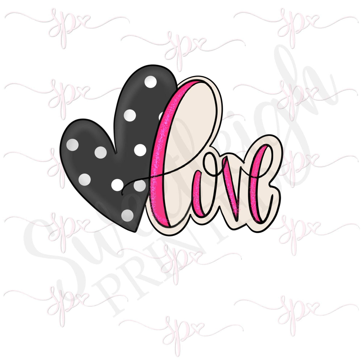 Hand Lettered Love Heart Cookie Cutter - Sweetleigh 