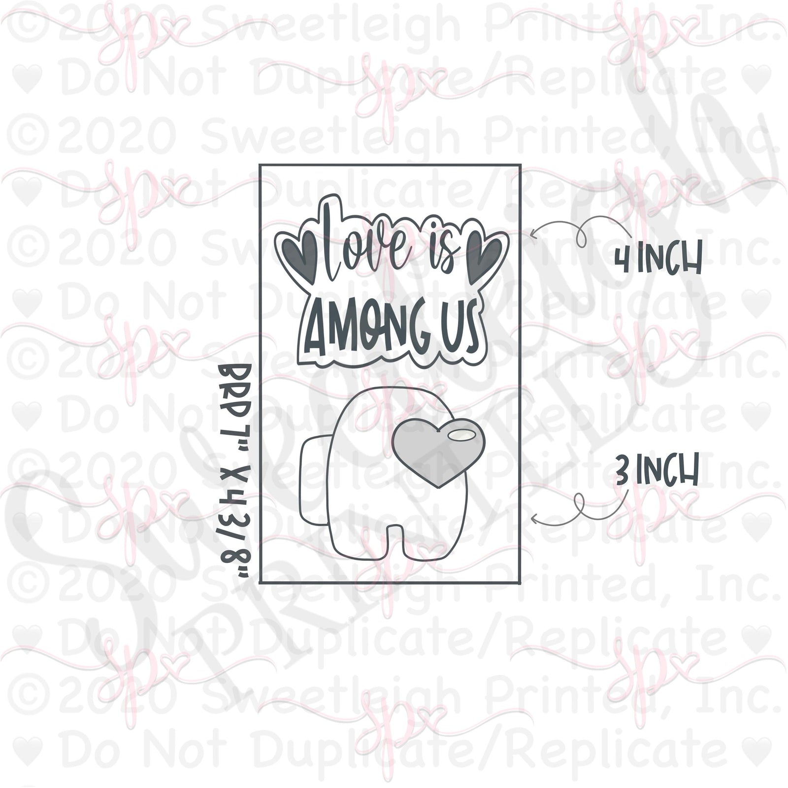 Hand Lettered Love is Among Us Cookie Cutter - Sweetleigh 