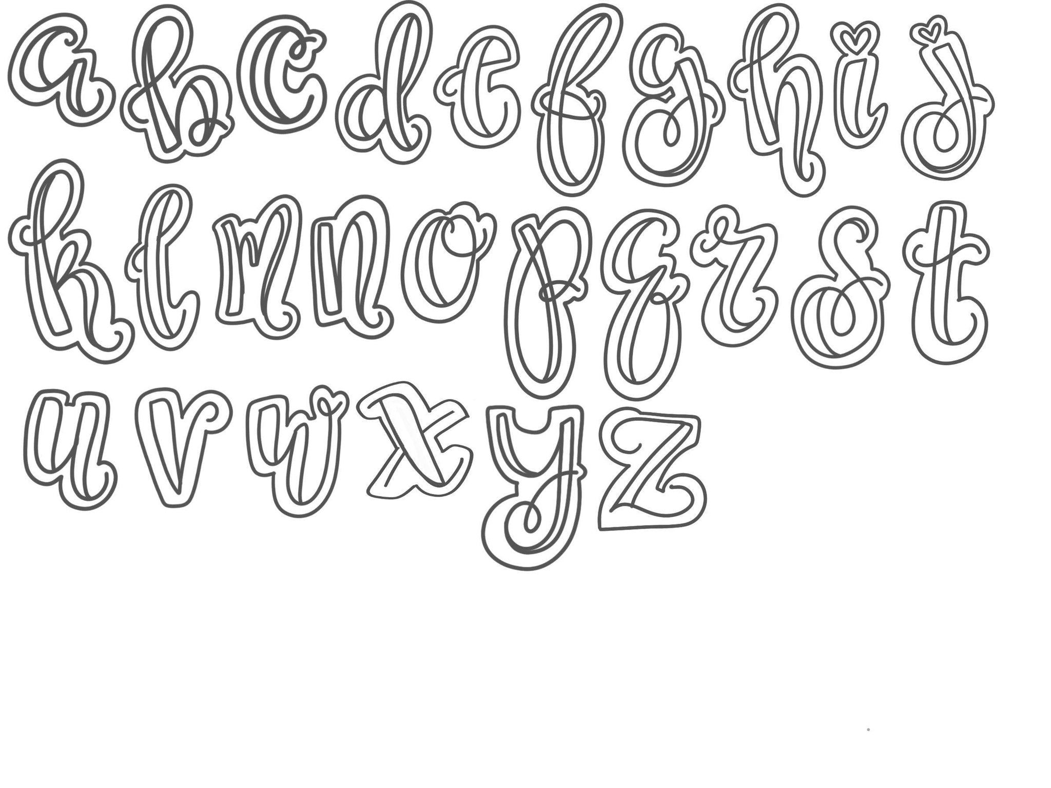 cursive bubble letter font