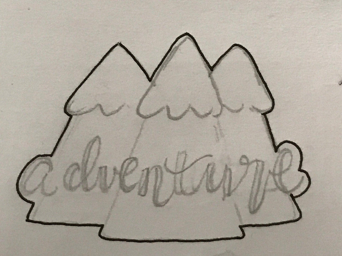 Hand Lettered Mountains Cookie Cutter - Sweetleigh 