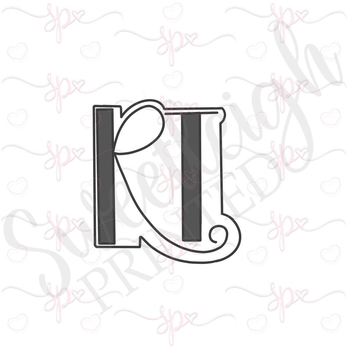 Hand Lettered RT Cookie Cutter - Sweetleigh 