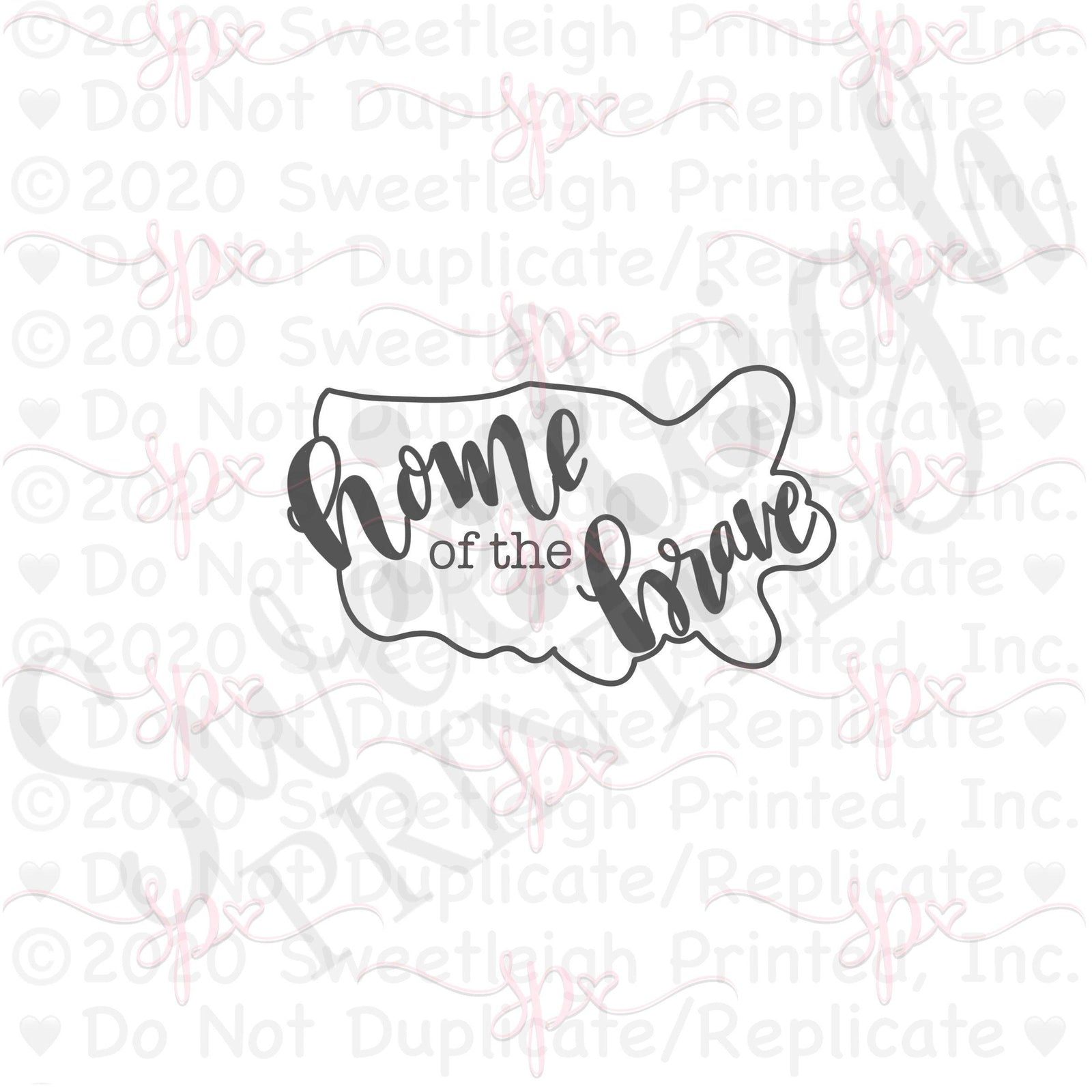 Hand Lettered United States Cookie Cutter - Sweetleigh 