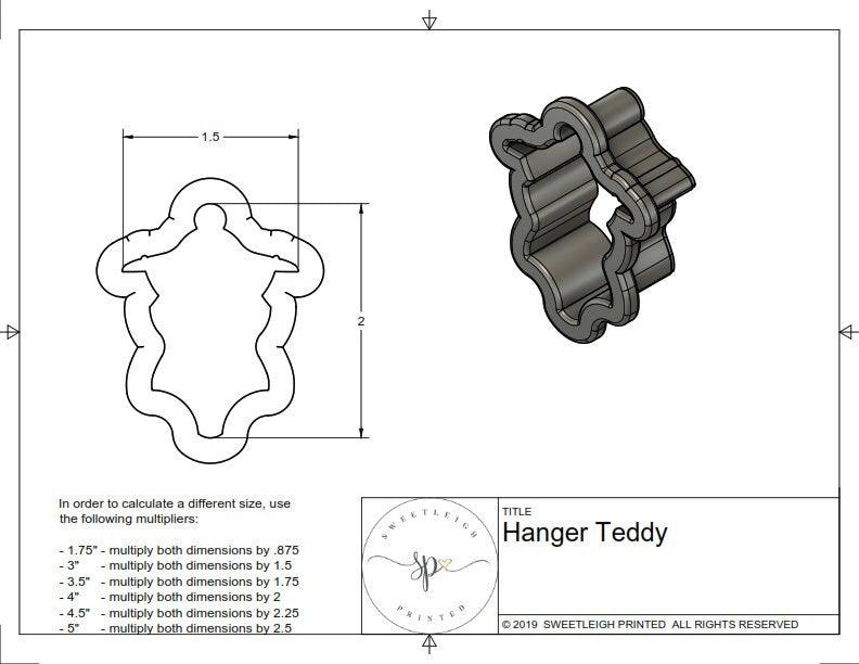 Hanger Teddy Cookie Cutter - Sweetleigh 