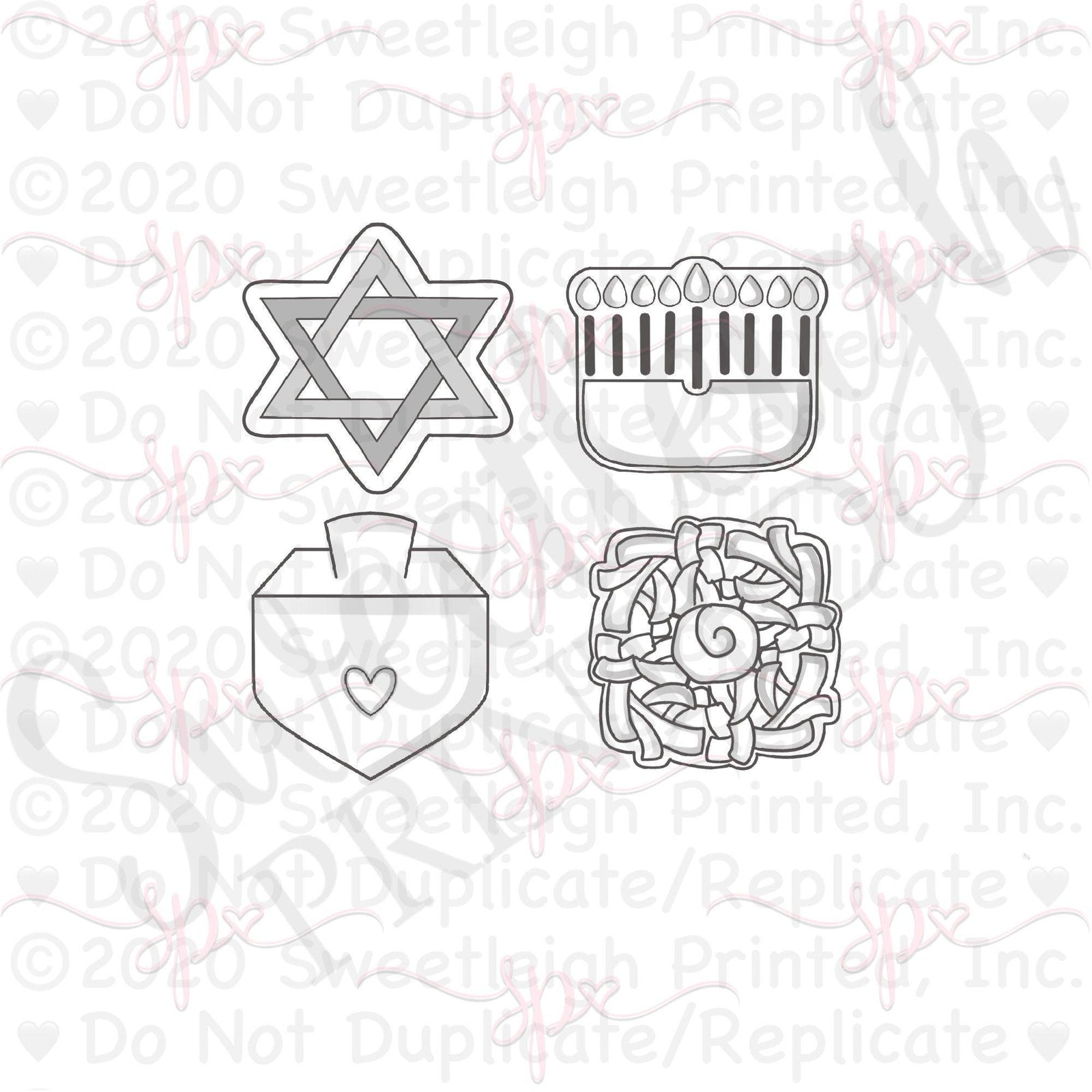 Hanukkah Mini Cookie Cutter Set - Sweetleigh 