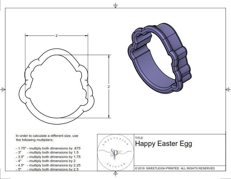 Happy Easter Egg Cookie Cutter - Sweetleigh 