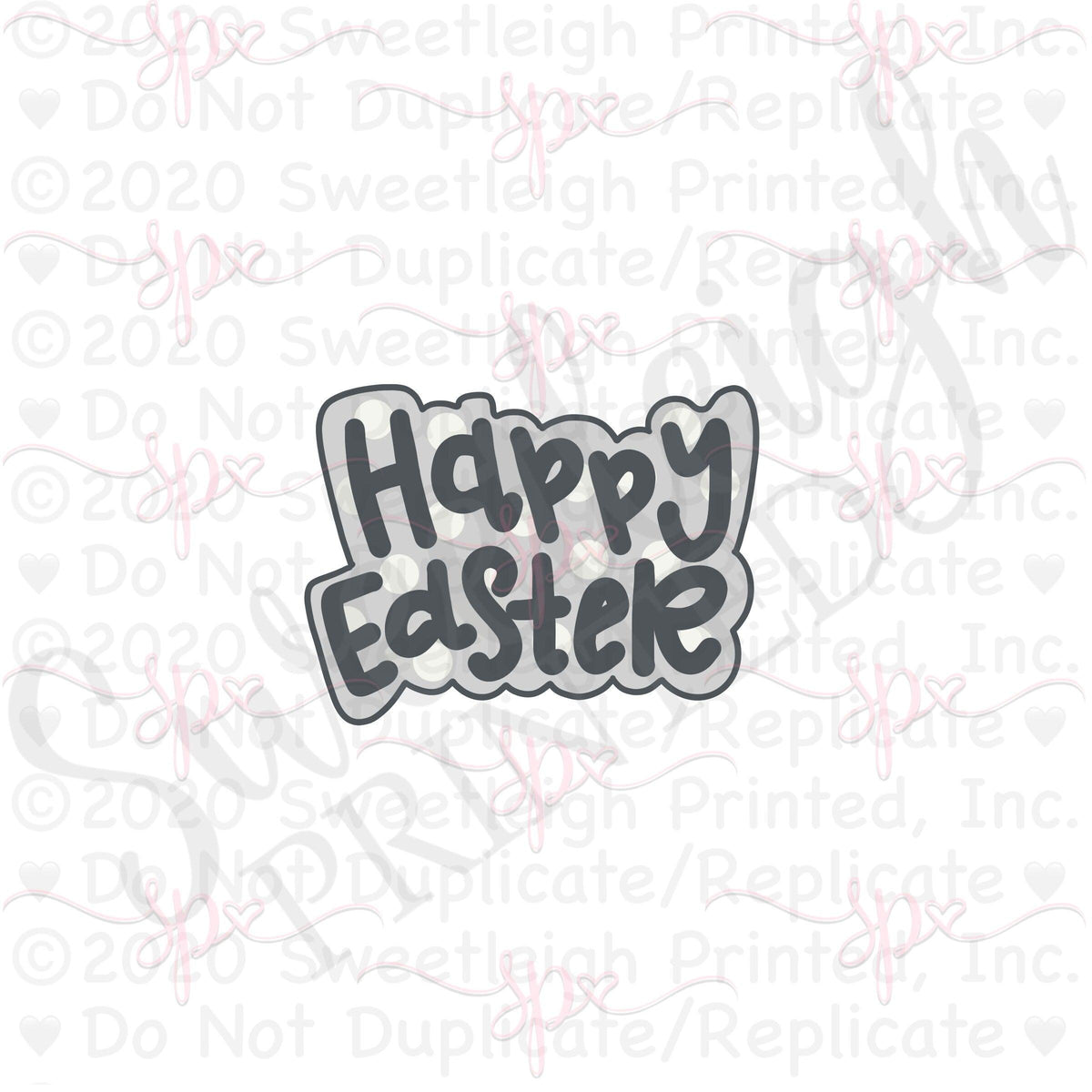 Happy Easter Hand Lettered Cookie Cutter - Sweetleigh 