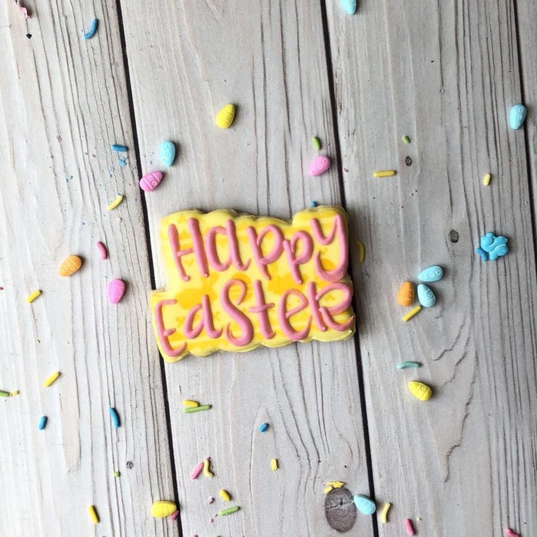 Happy Easter Hand Lettered Cookie Cutter - Sweetleigh 