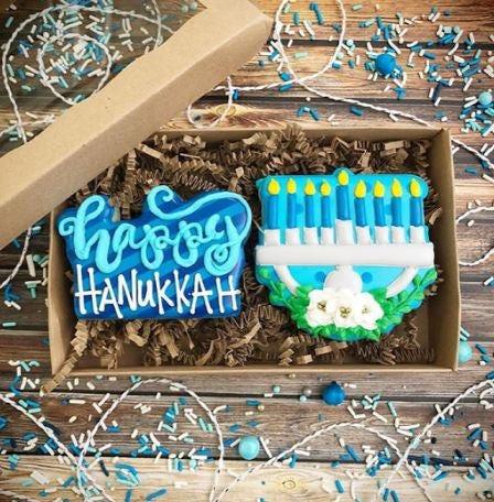 Happy Hanukkah Hand Lettered Cookie Cutter - Sweetleigh 