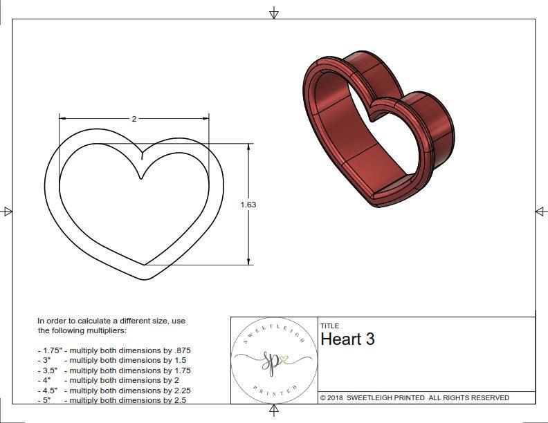 Heart 3 Cookie Cutter - Sweetleigh 