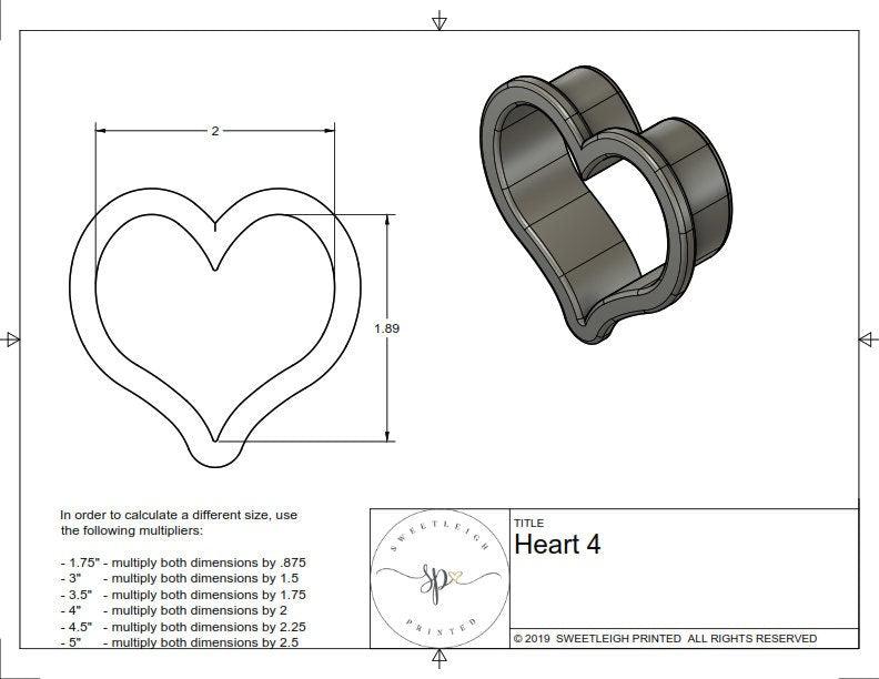 Heart 4 Cookie Cutter - Sweetleigh 