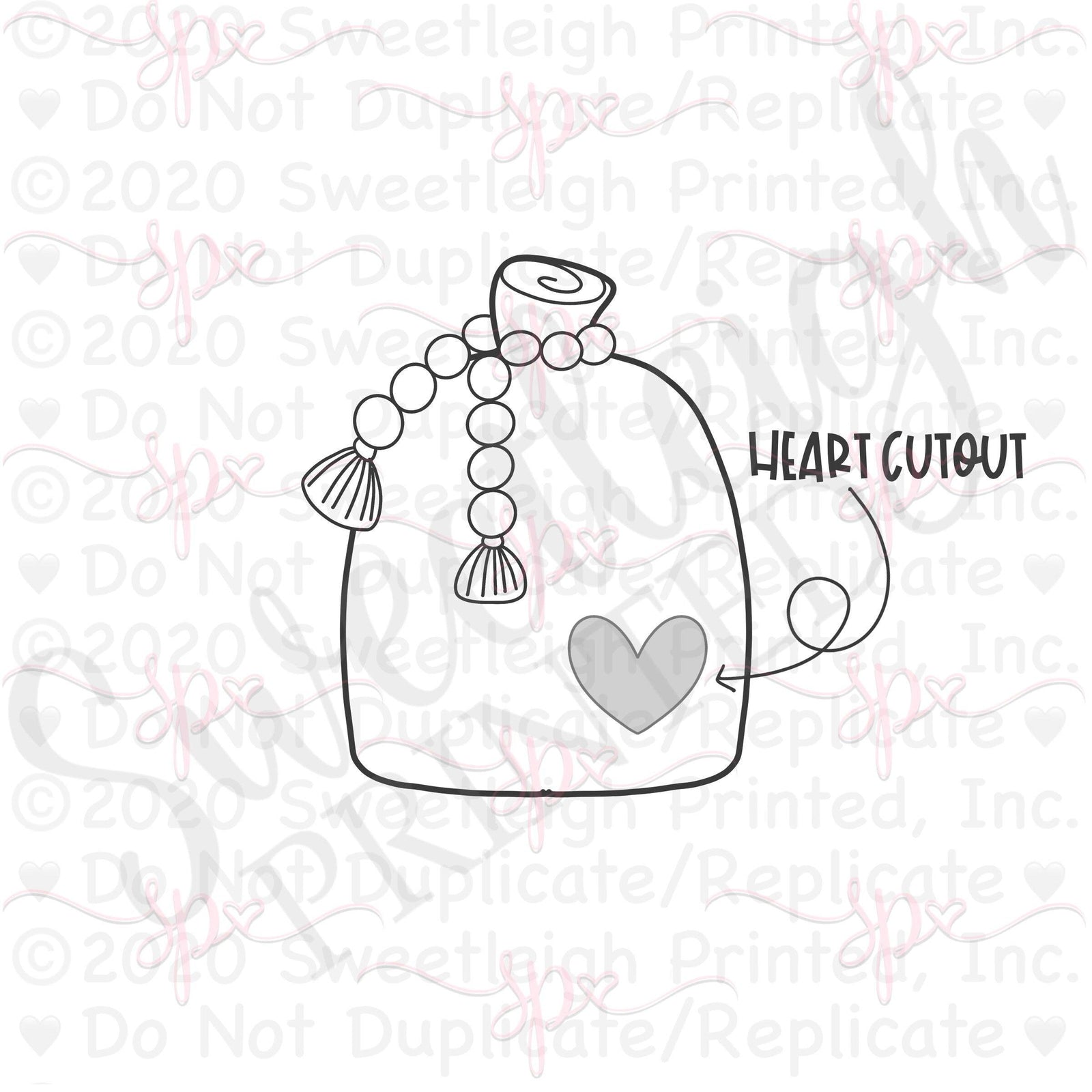 Heart Cutout Beaded Wood Pumpkin Cookie Cutter - Sweetleigh 