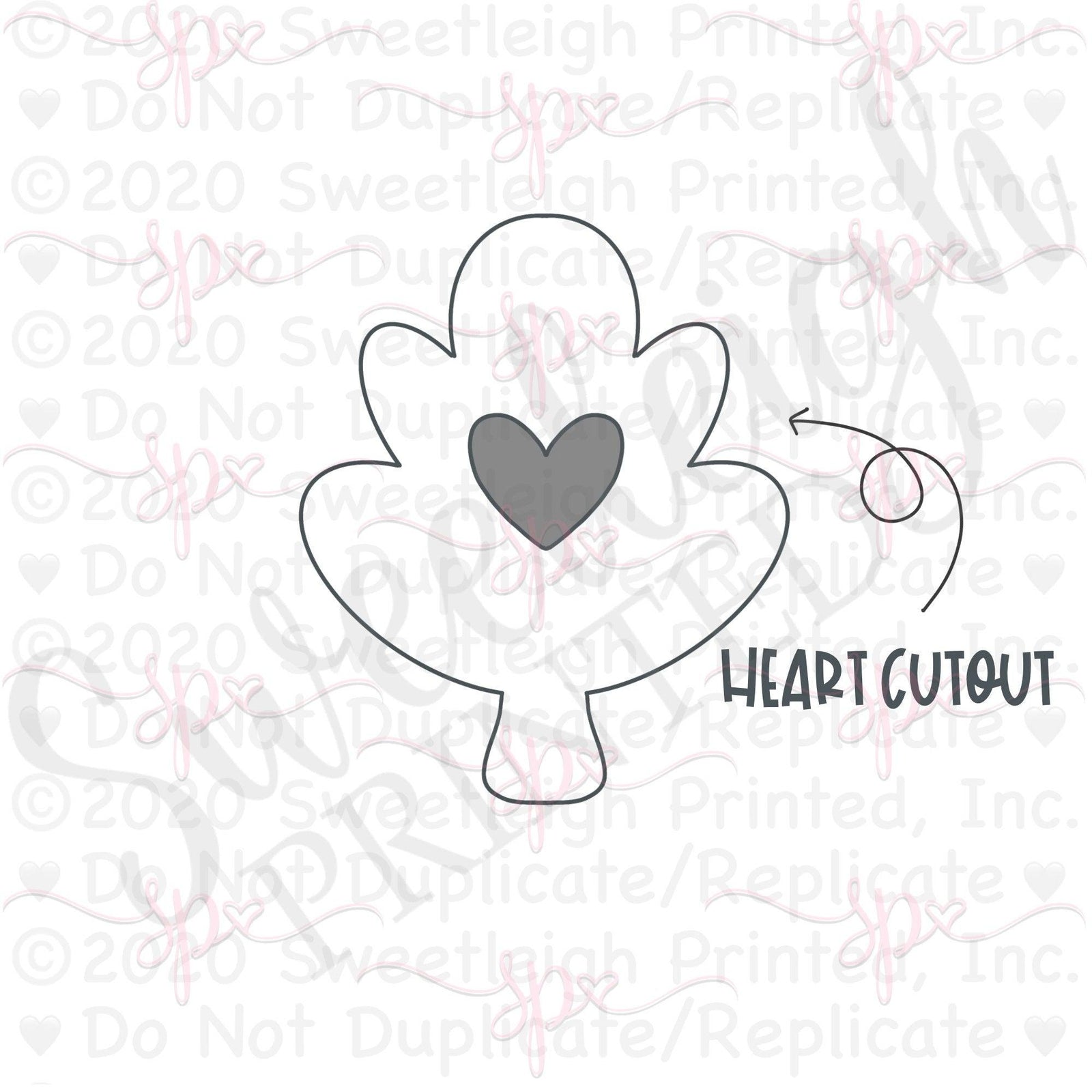 Heart Cutout Leaf 2020 Cookie Cutter - Sweetleigh 