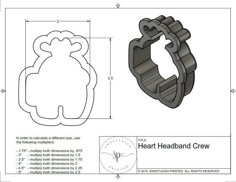 Heart Headband Crew Cookie Cutter - Sweetleigh 