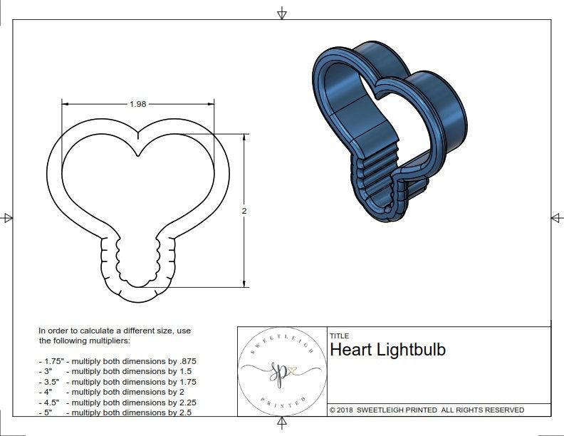 Heart Lightbulb Cookie Cutter - Sweetleigh 