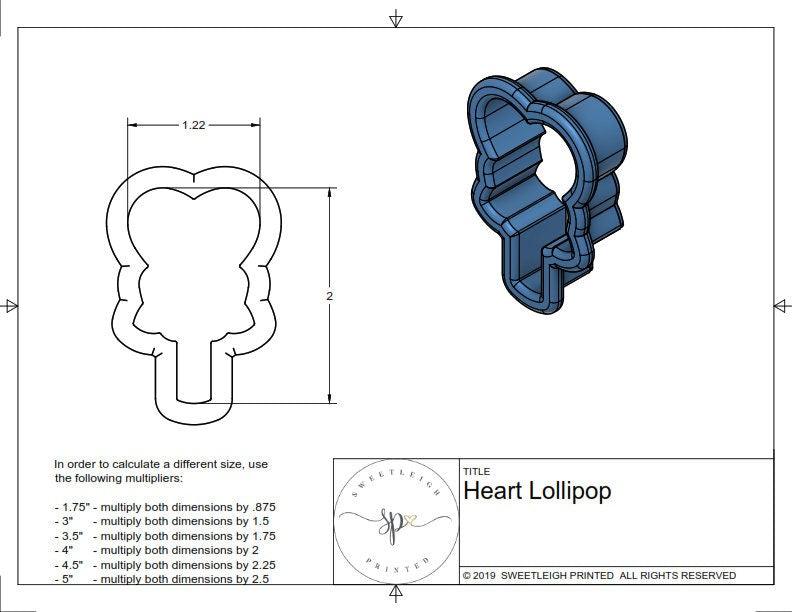 Heart Lollipop Cookie Cutter - Sweetleigh 