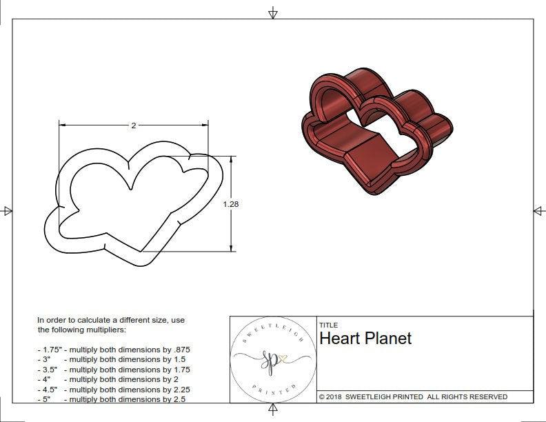 Heart Planet Cookie Cutter - Sweetleigh 