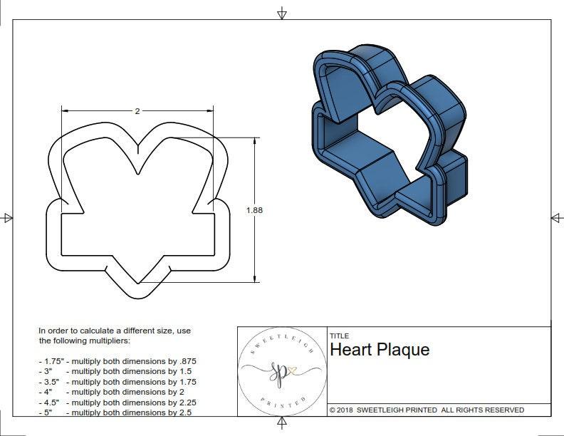 Heart Plaque Cookie Cutter - Sweetleigh 