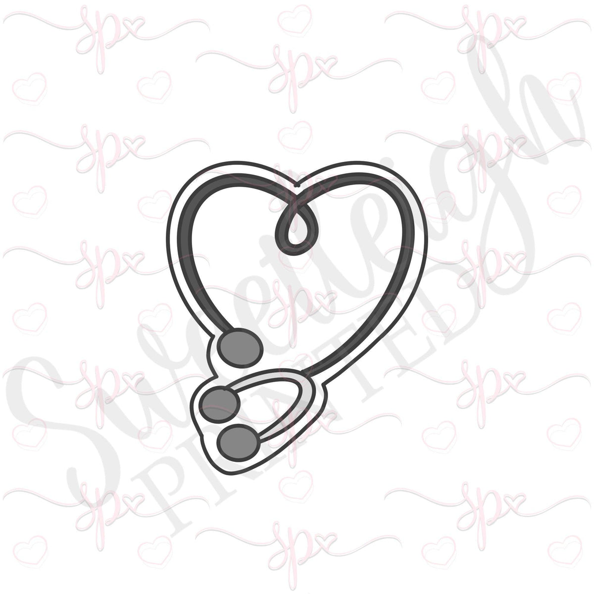 Heart Stethoscope Cookie Cutter - Sweetleigh 