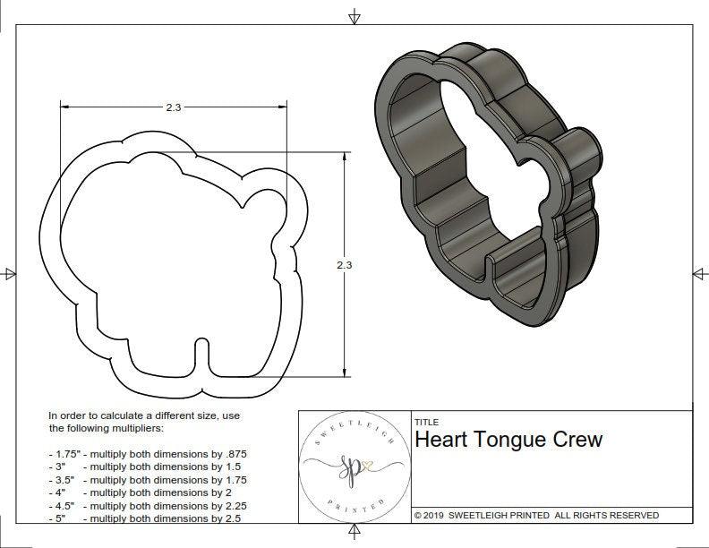 Heart Tongue Crew Cookie Cutter - Sweetleigh 
