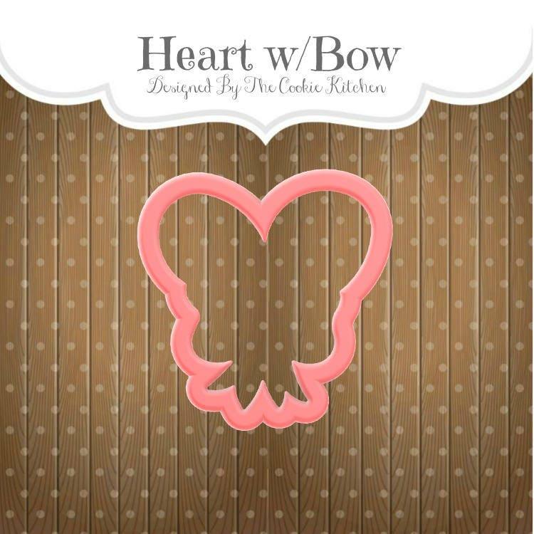 Heart with Bow Cookie Cutter by The Cookie Kitchen - Sweetleigh 