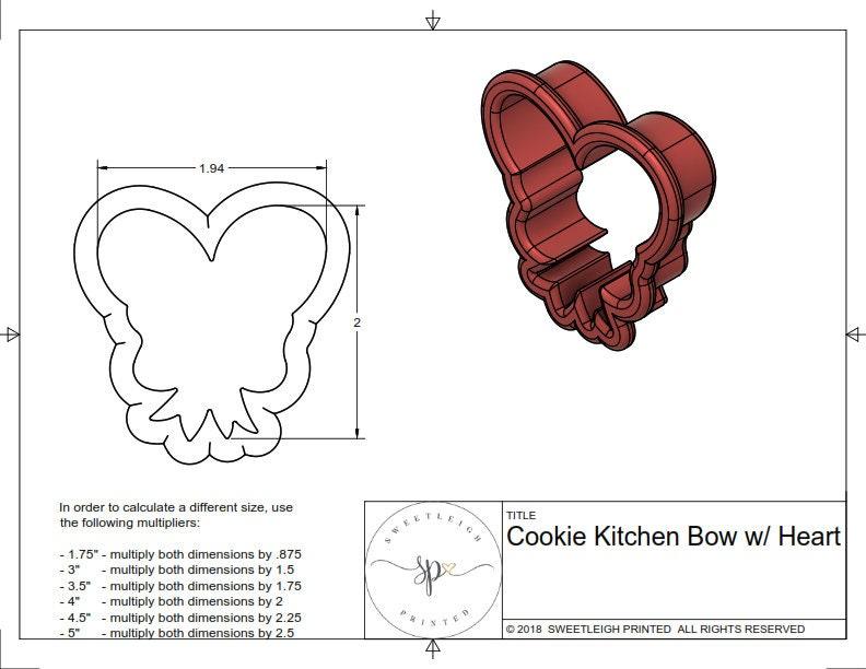 Heart with Bow Cookie Cutter by The Cookie Kitchen - Sweetleigh 