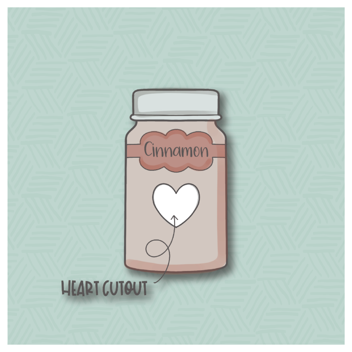 Heart Cutout Spice Jar Cookie Cutter