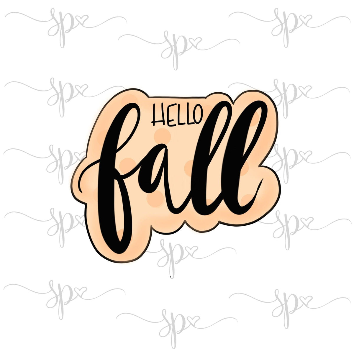 Hello Fall Hand Lettered Cookie Cutter - Sweetleigh 