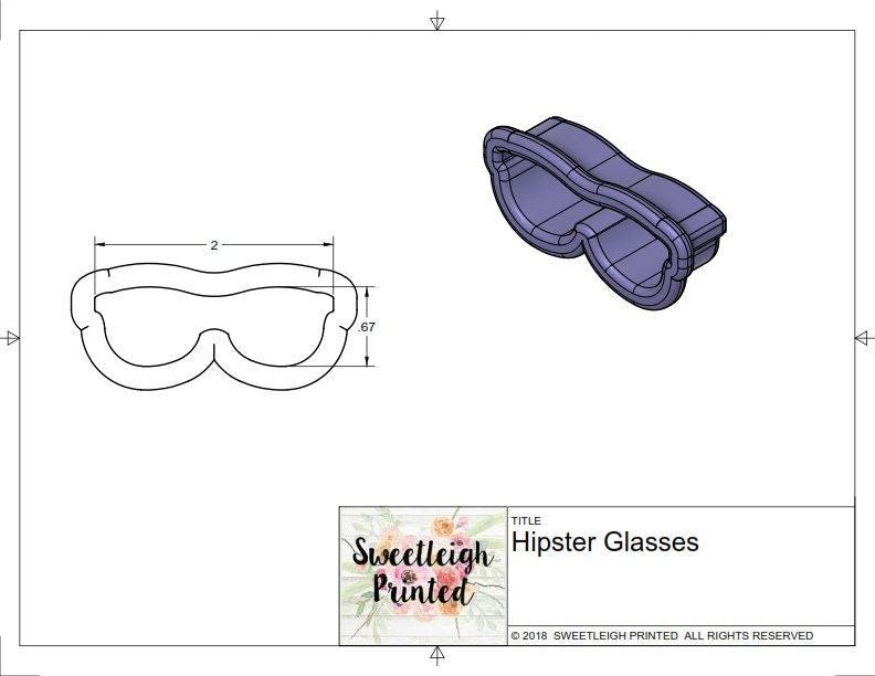 Hipster Glasses Cookie Cutter - Sweetleigh 