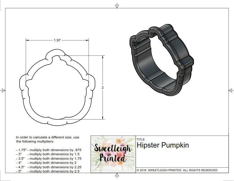 Hipster Pumpkin Cookie Cutter - Sweetleigh 