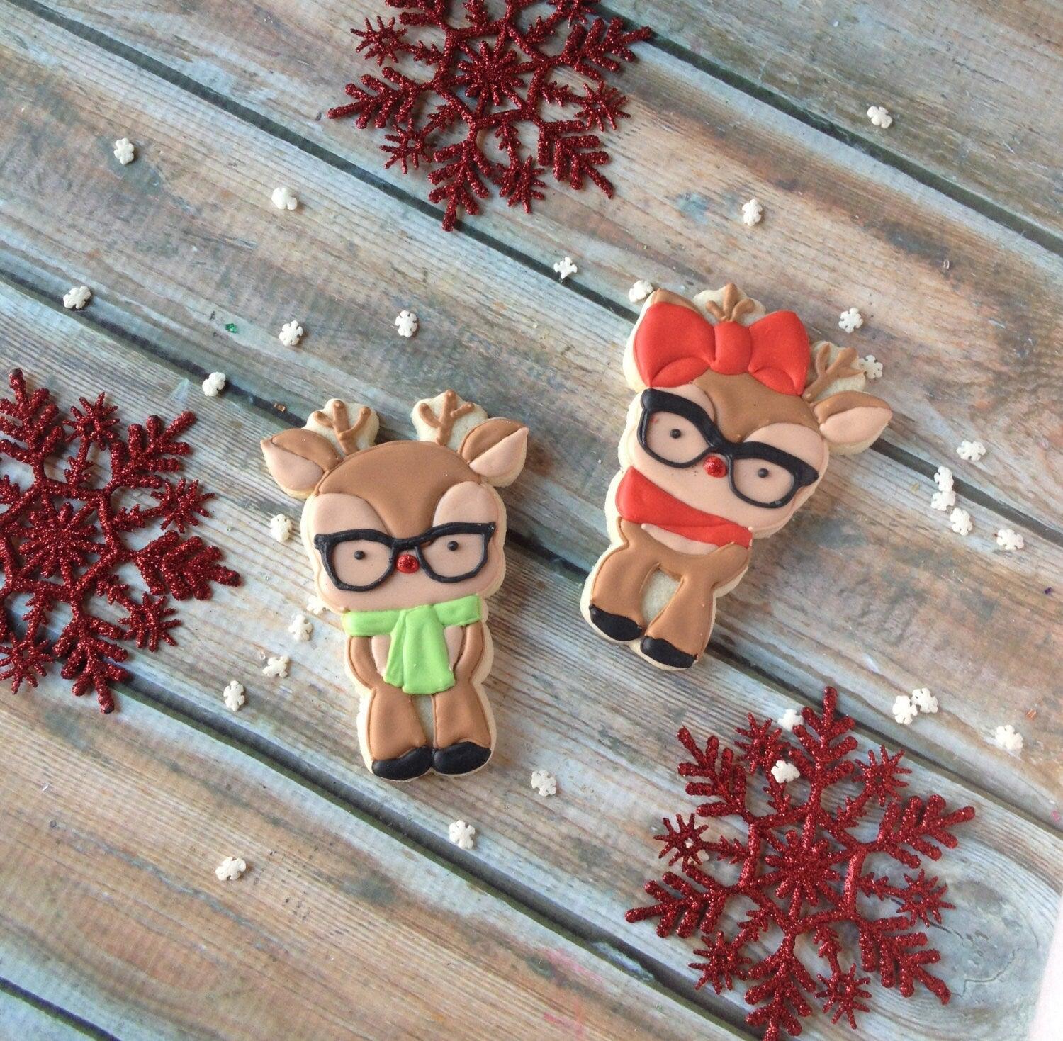 Hipster Reindeers Cookie Cutter - Sweetleigh 