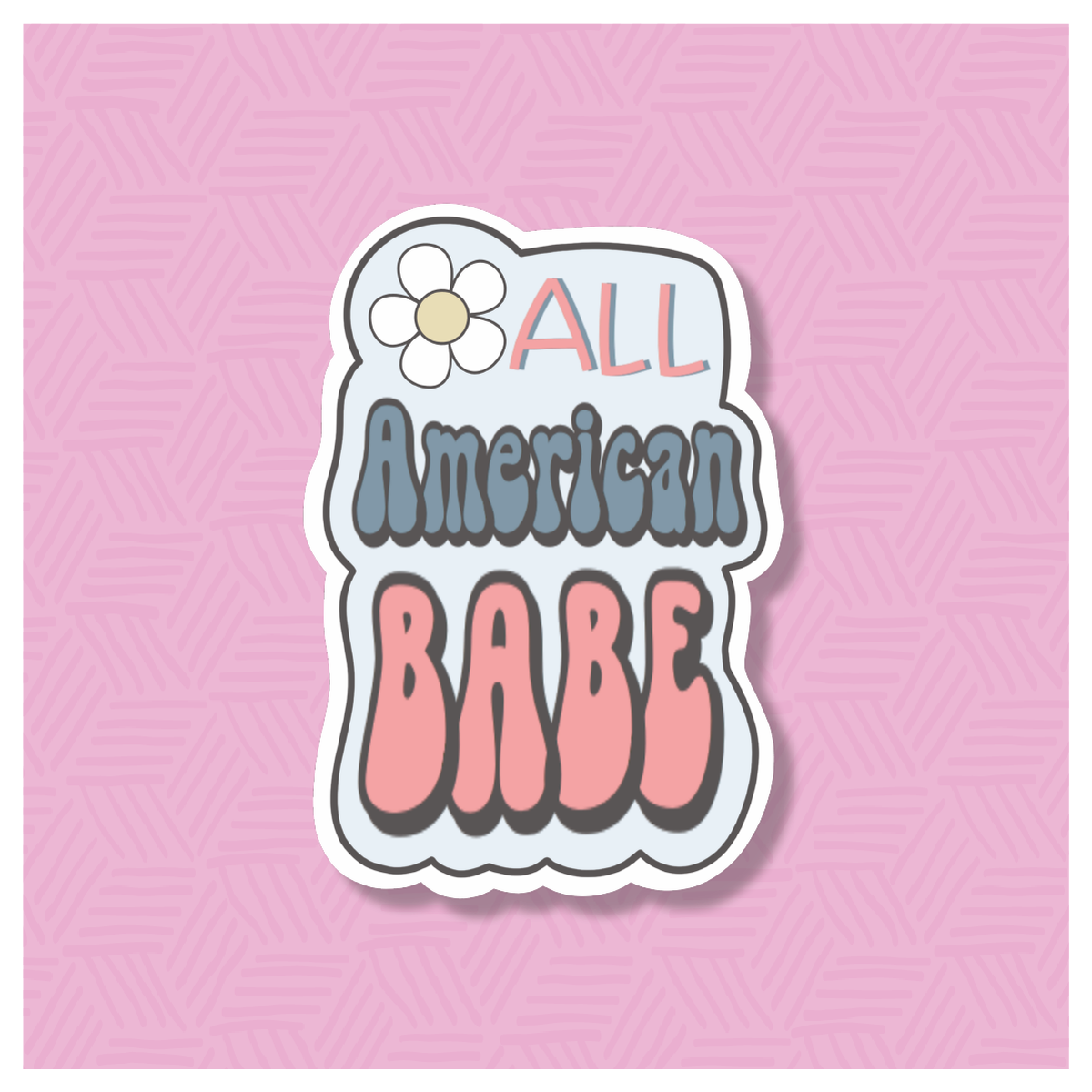 All American Babe Hand Lettered Digital Sticker File
