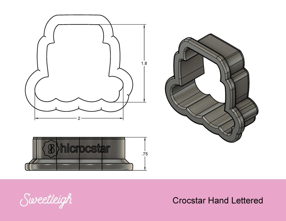 Dad You&#39;re a Croc-Star Hand Lettered Cookie Cutter