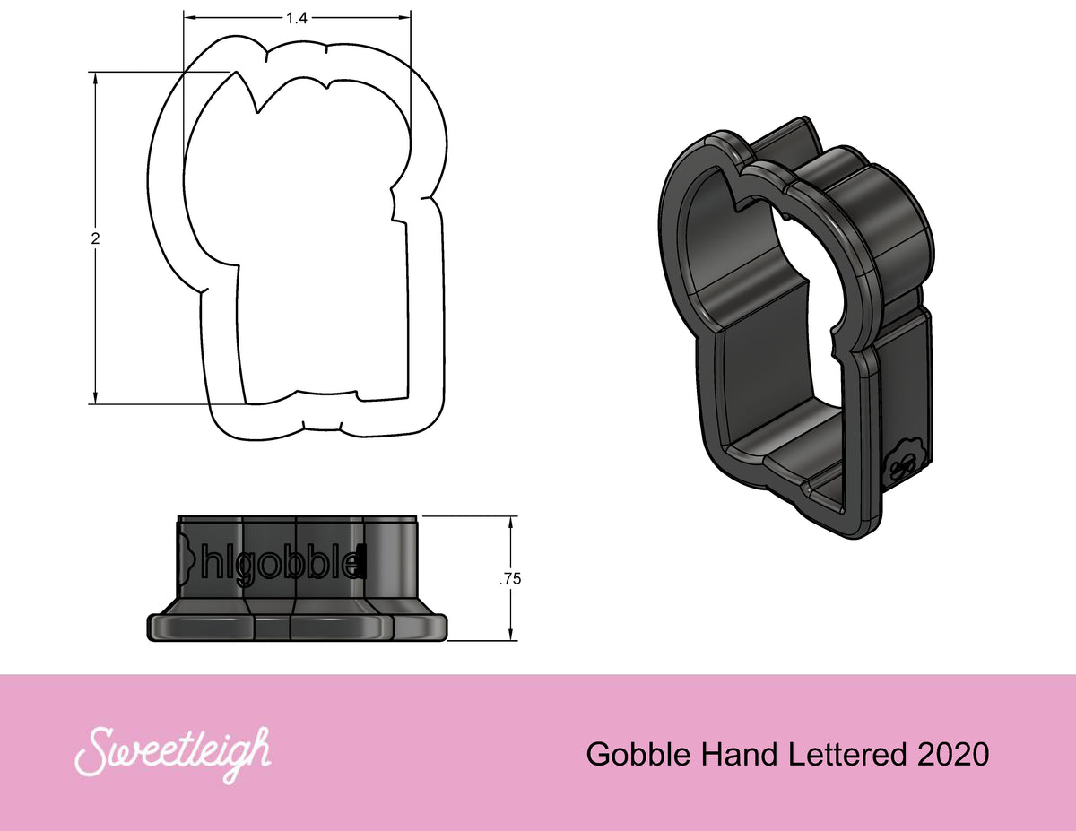 Gobble Hand Lettered 2020 Cookie Cutter
