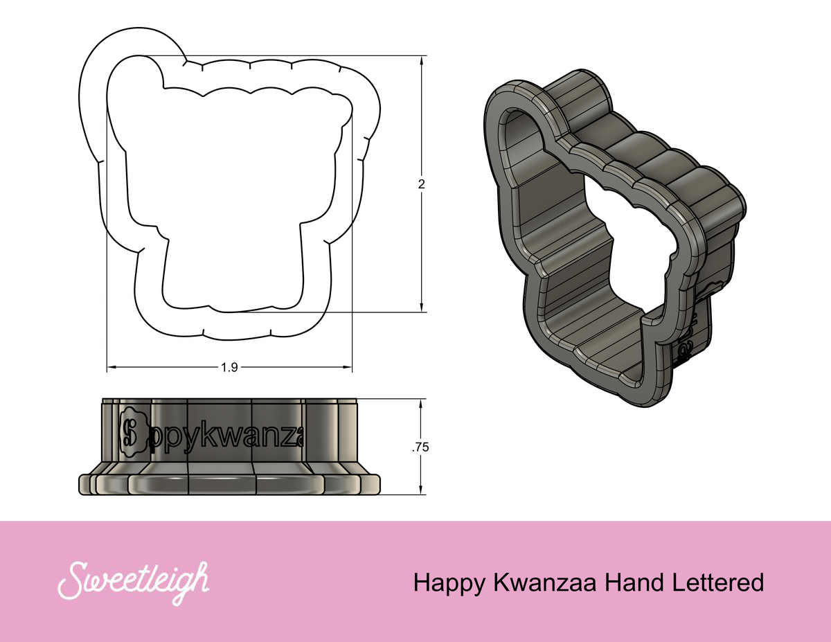 Happy Kwanzaa Hand Lettered Cookie Cutter