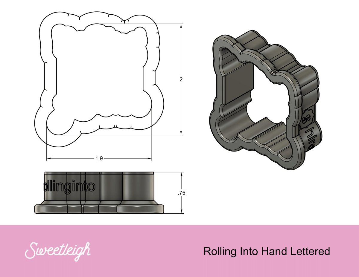 Rolling Into Hand Lettered Cookie Cutter