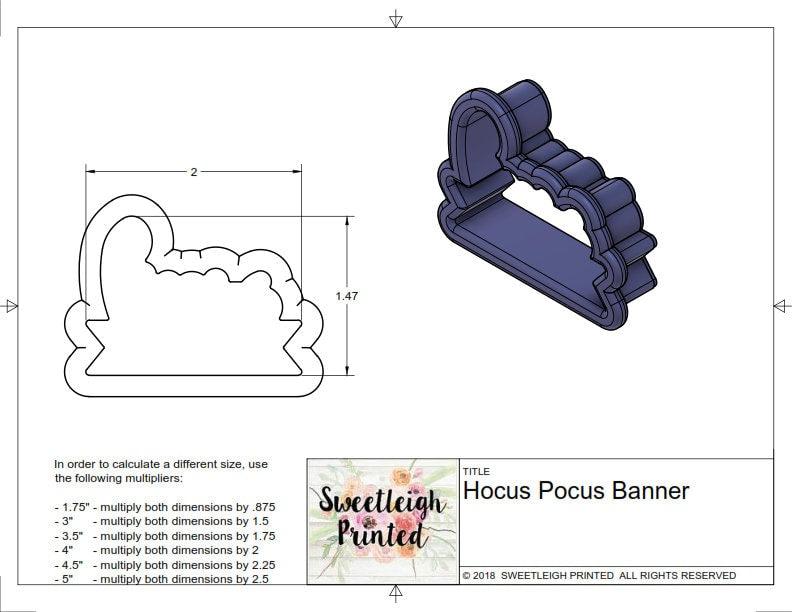 Hocus Pocus Banner Cookie Cutter - Sweetleigh 
