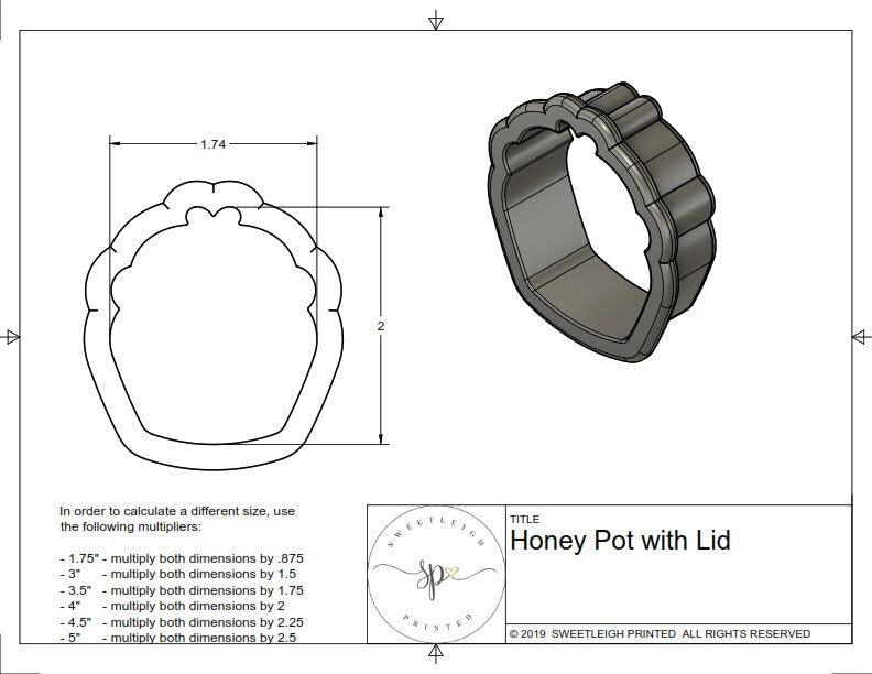 Honey Pot with Lid Cookie Cutter - Sweetleigh 