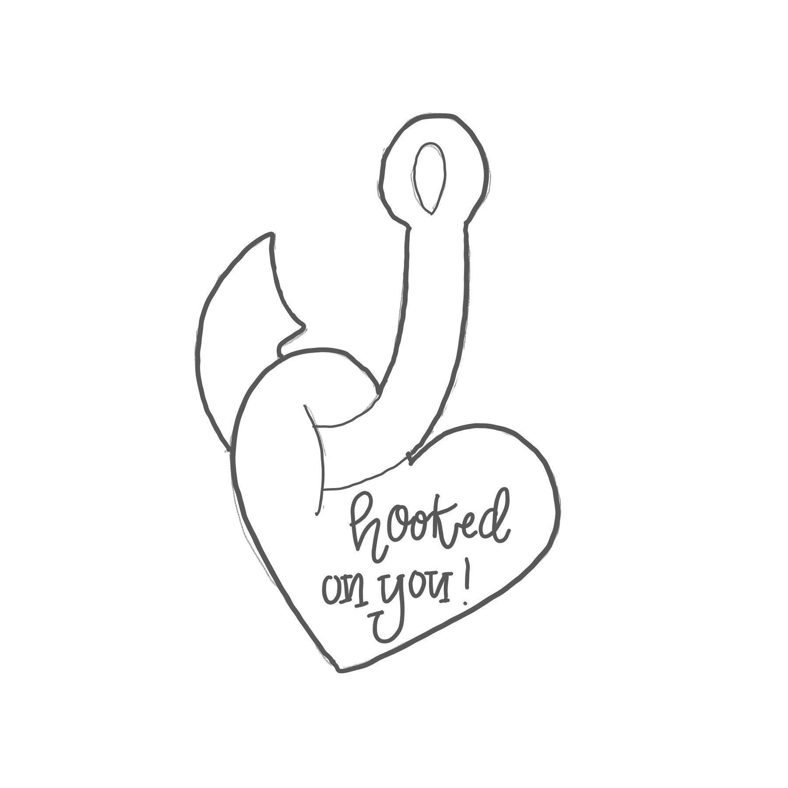 Hook and Heart Cookie Cutter - Sweetleigh 