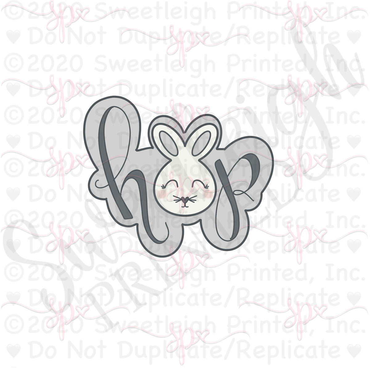 Hop Hand Lettered Cookie Cutter - Sweetleigh 
