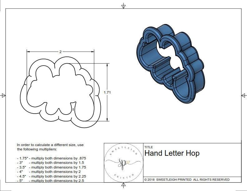 Hop Hand Lettered Cookie Cutter - Sweetleigh 