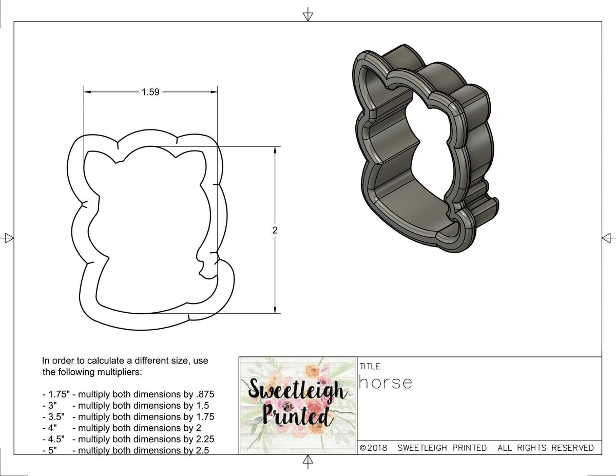 Horse Cookie Cutter - Sweetleigh 