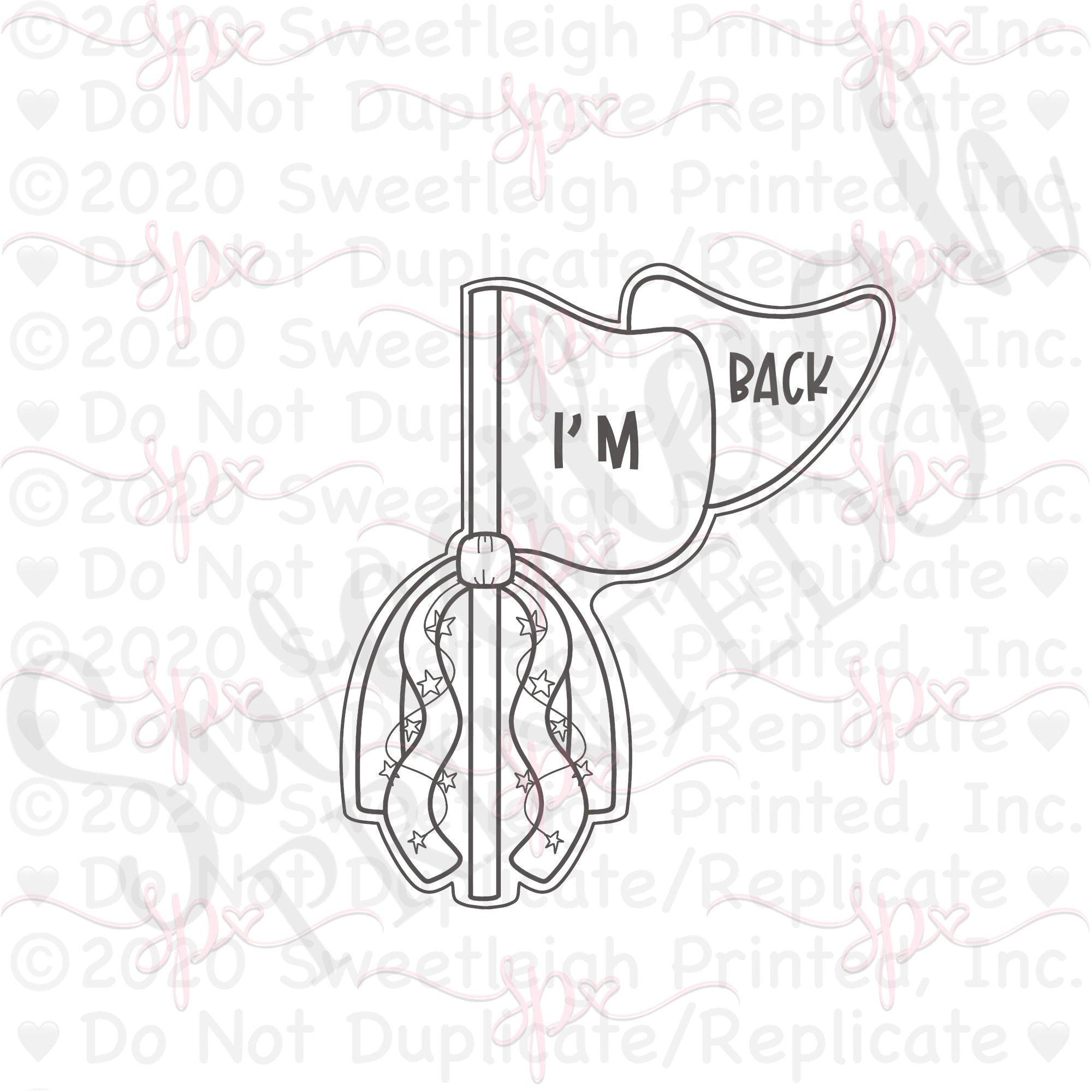 I'm Back Pennant Cookie Cutter - Sweetleigh 
