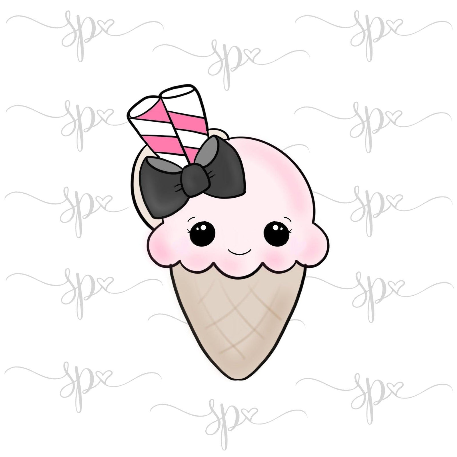 Ice Cream Cone 2 Cookie Cutter - Sweetleigh 