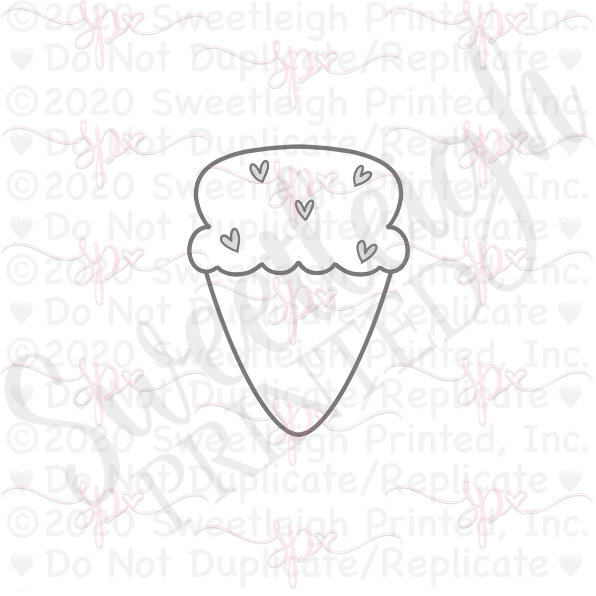 Ice Cream Cone 2020 Cookie Cutter - Sweetleigh 