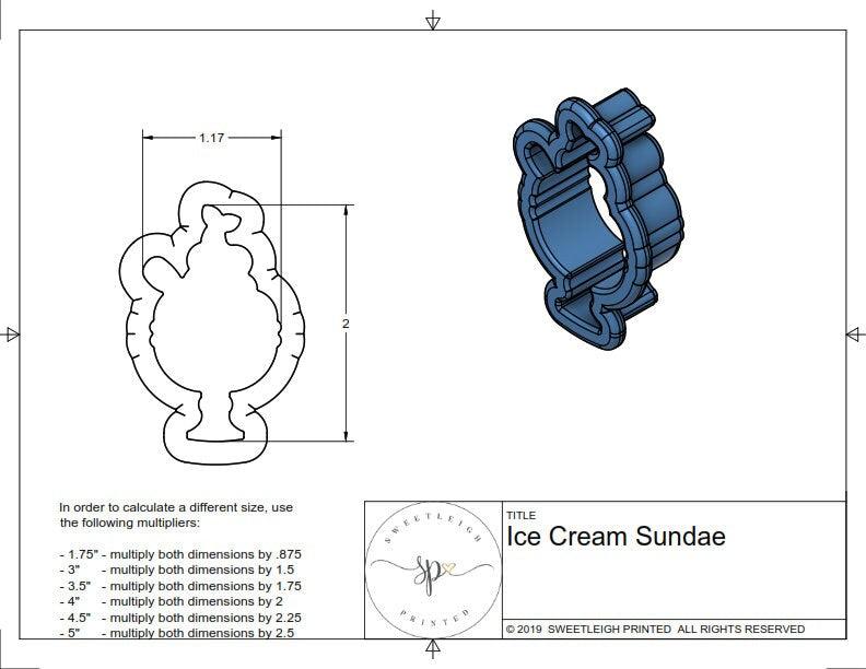Ice Cream Sundae Cookie Cutter - Sweetleigh 