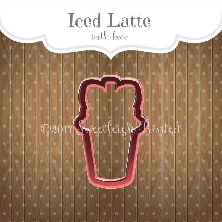 Iced Latte with Bow Cookie Cutter - Sweetleigh 